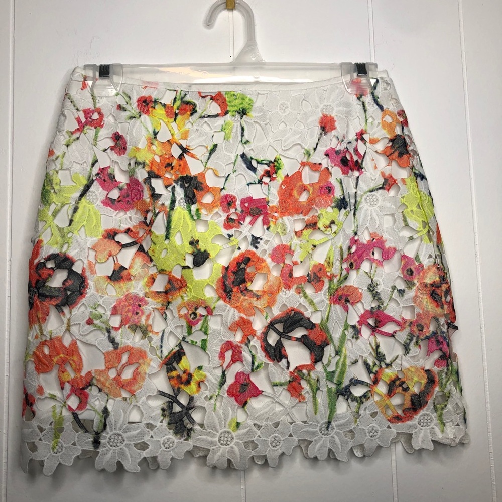 Signature8 floral laser cut mini skirt. Size small